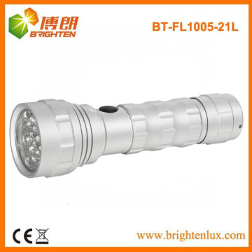 Fuente de fábrica OEM EDC Material de metal Célula 3AAA Powered 21led aluminio llevó linternas hechas en China